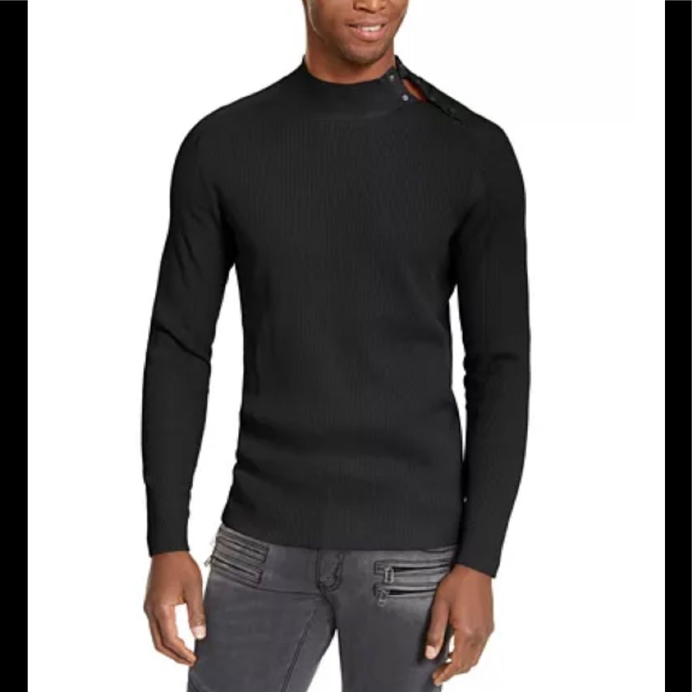 NWT INC Men's Ribbed Button Neck Sweater